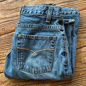 Cruel girl riding jeans